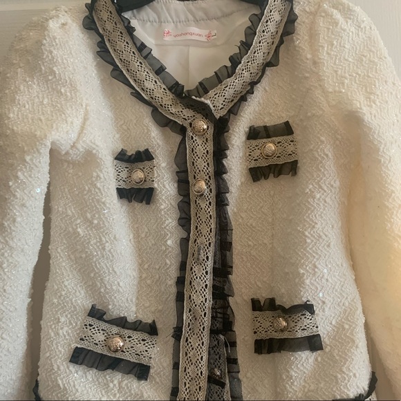White and black womens blazer/jacket - Picture 1 of 4